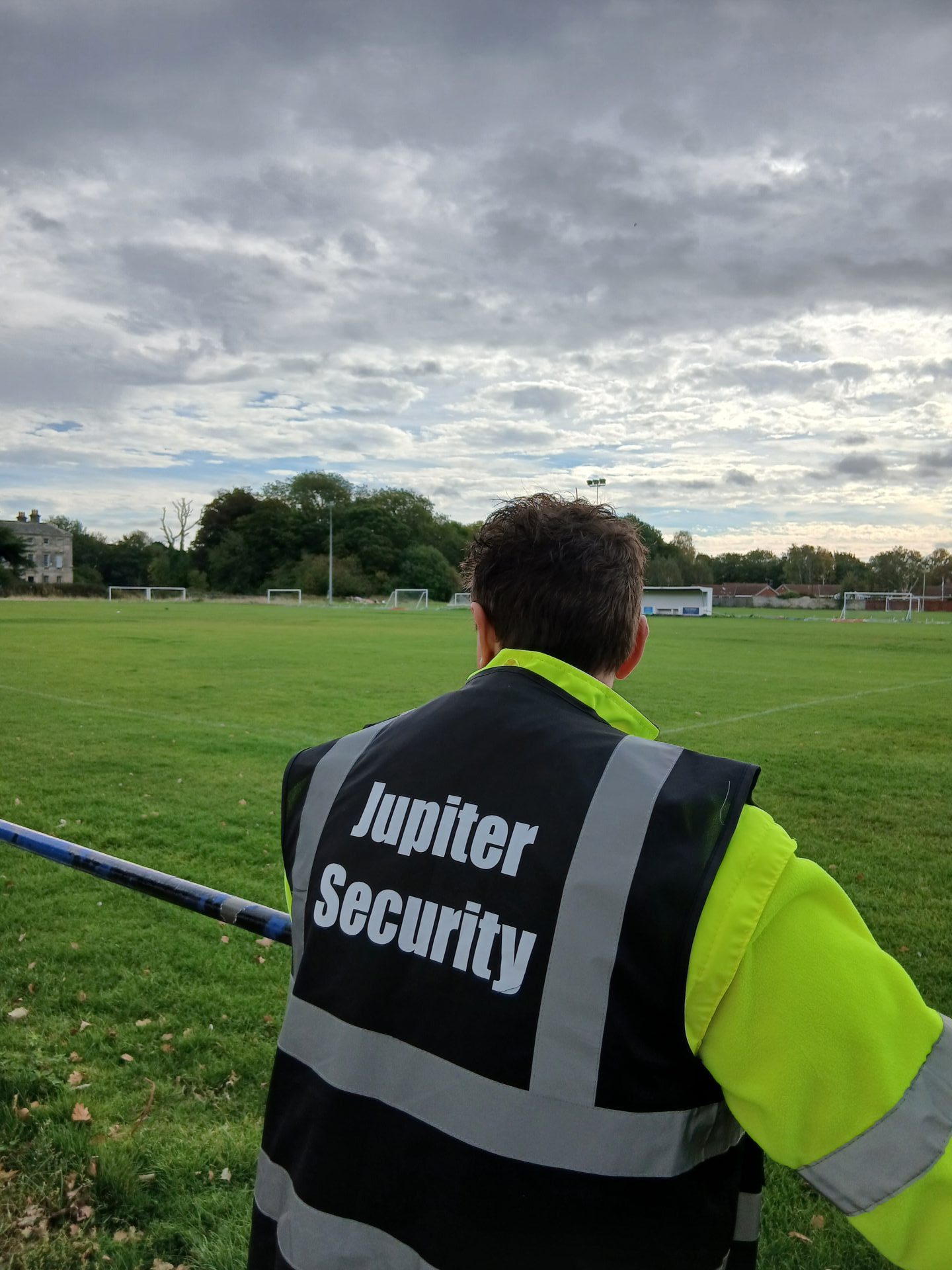 Security guard at football field